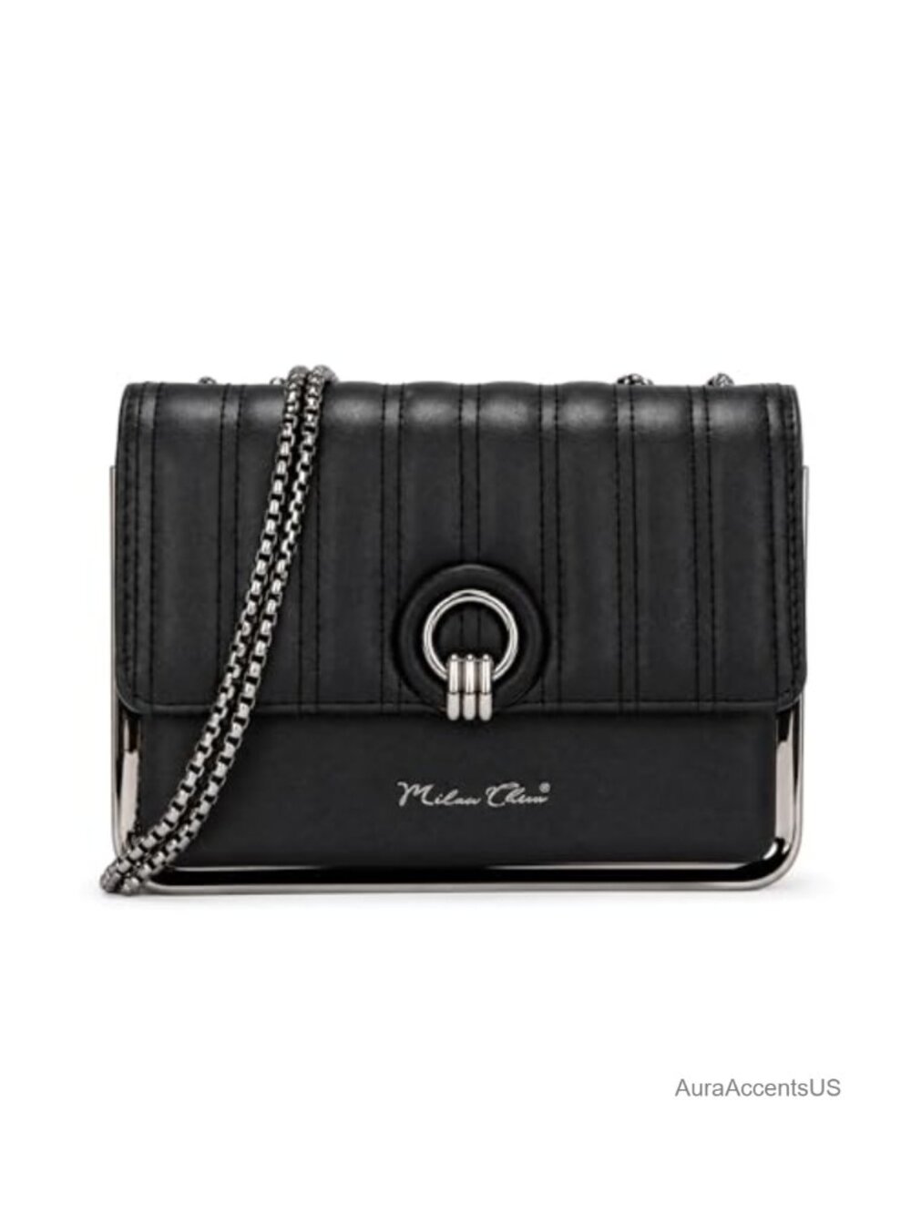 Women's Quilted Crossbody Bag with Adjustable Chain Strap